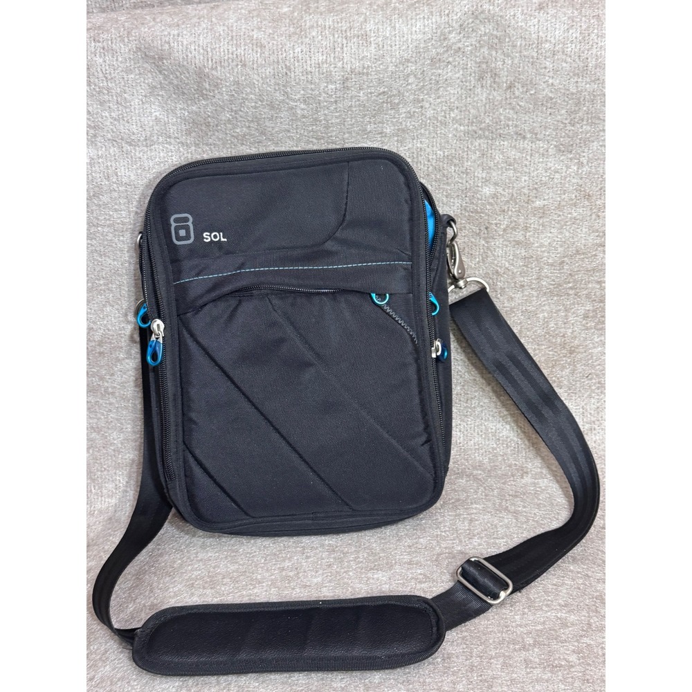 SOL Crossbody Messenger Bag Unisex Black Blue Tech Utility Gorpcore